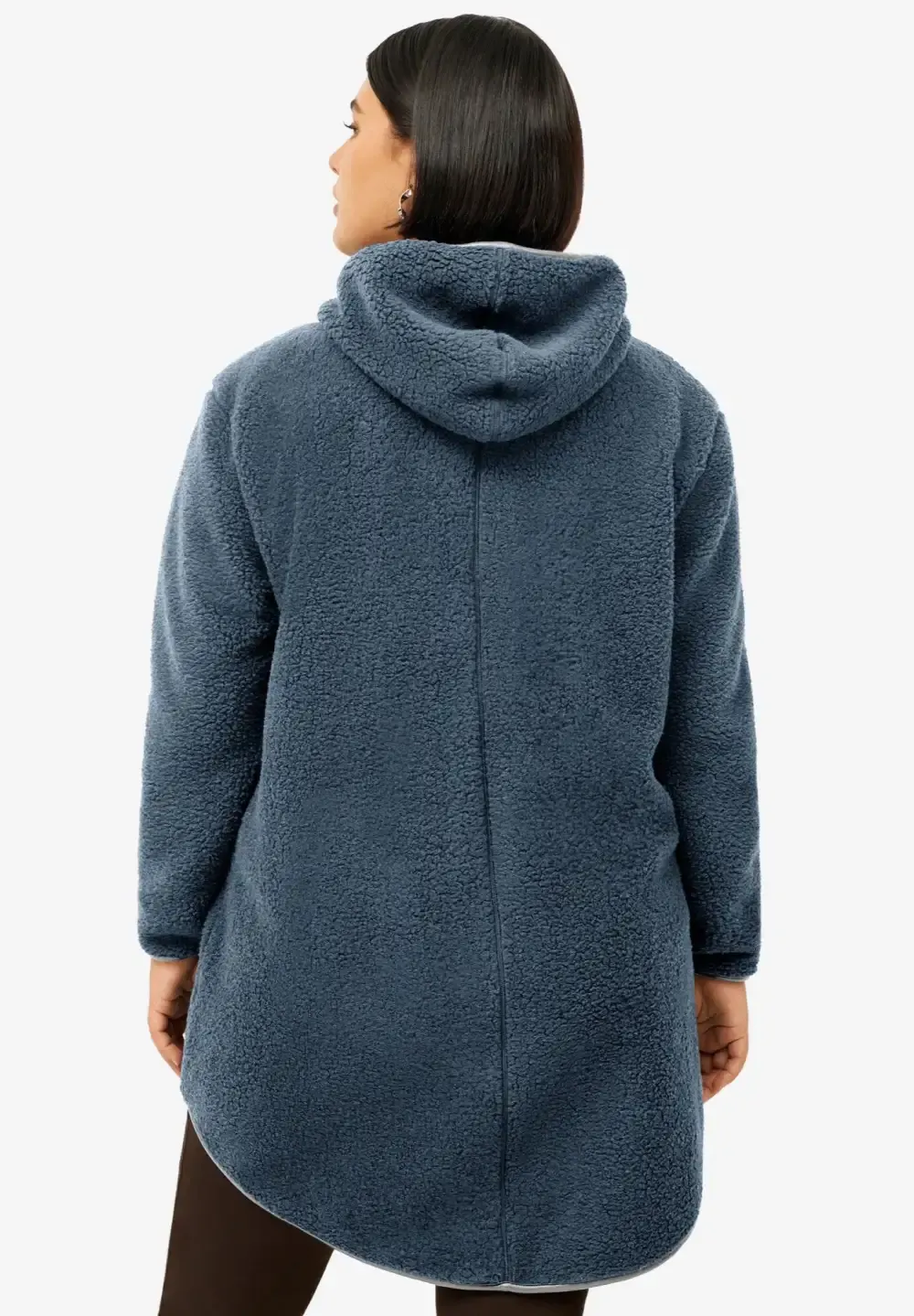 Zip Front Hooded Sherpa Jacket