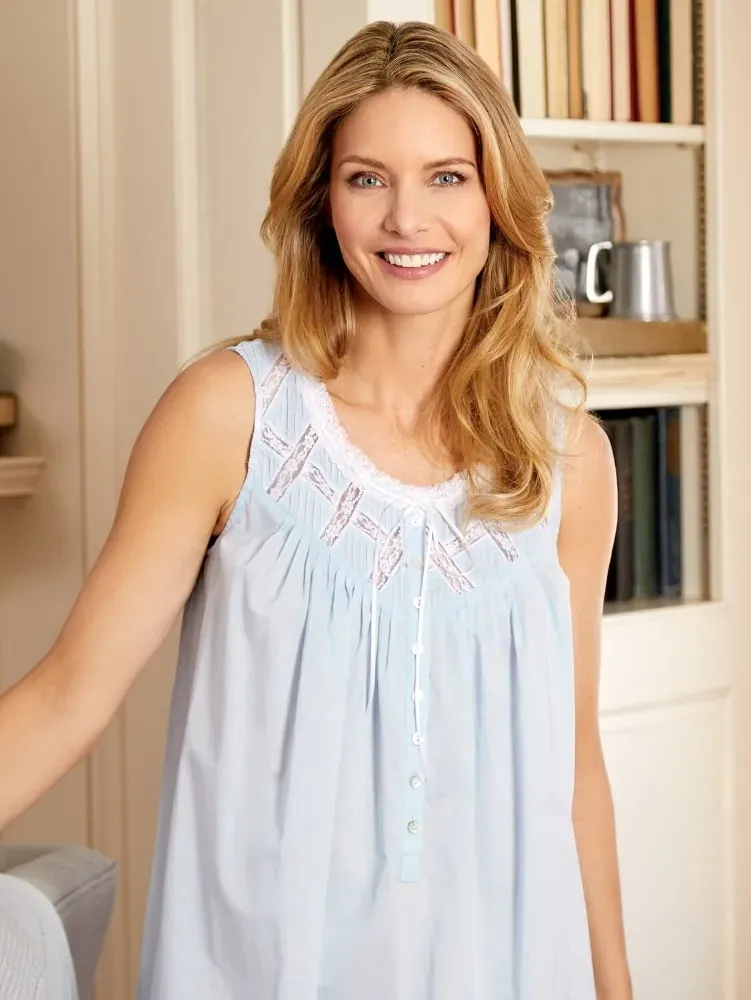 Eileen West Moonlight Sonata Short Cotton Lawn Nightgown