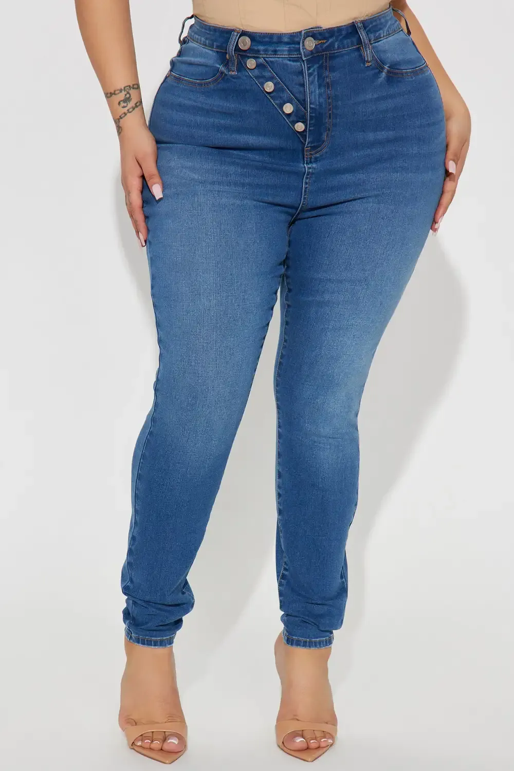 Kalie Curvy Compression Skinny Jean - Medium Wash
