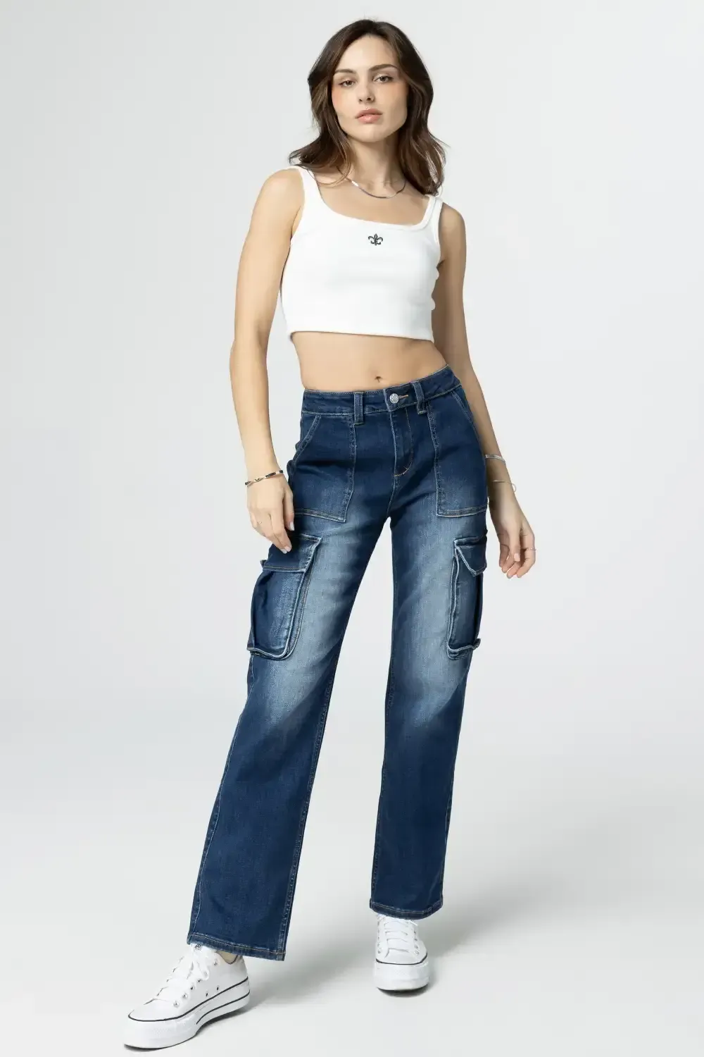 Denim Cargo Jeans