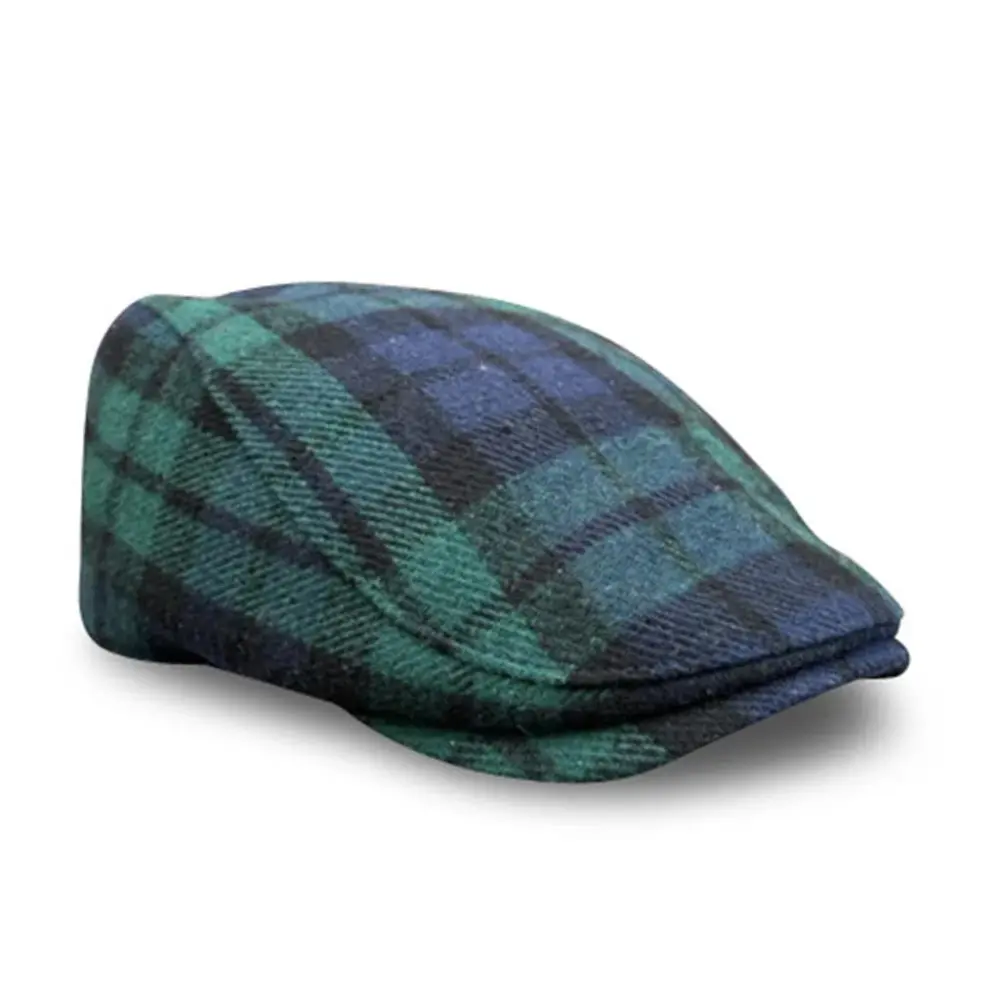 The Contender Black Watch Boston Scally Cap - Clover & Navy