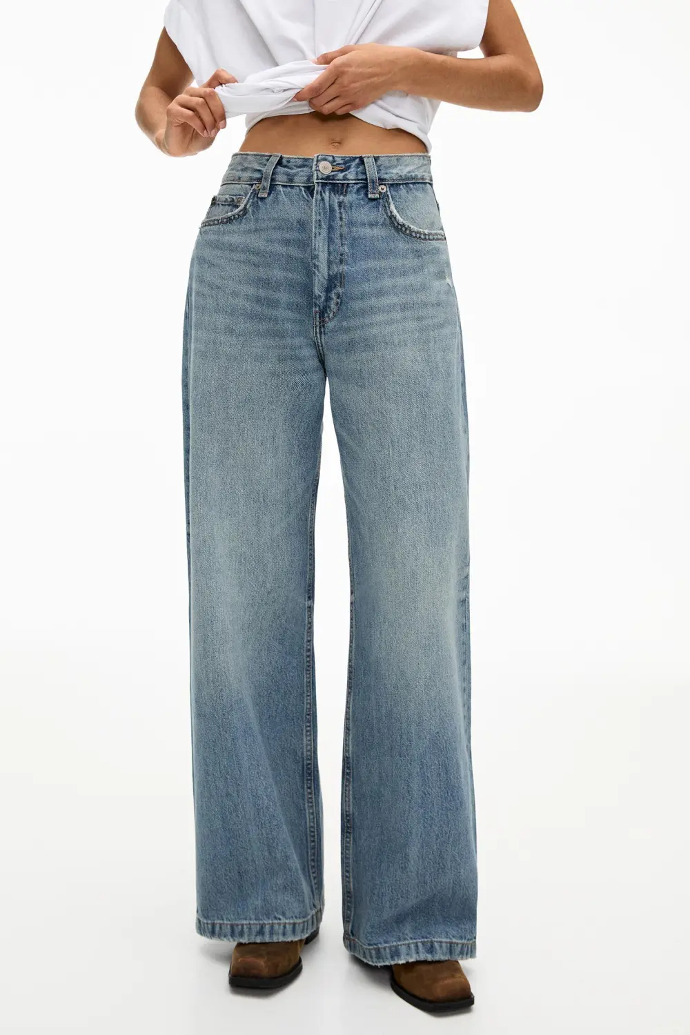 Jeans baggy tiro medio