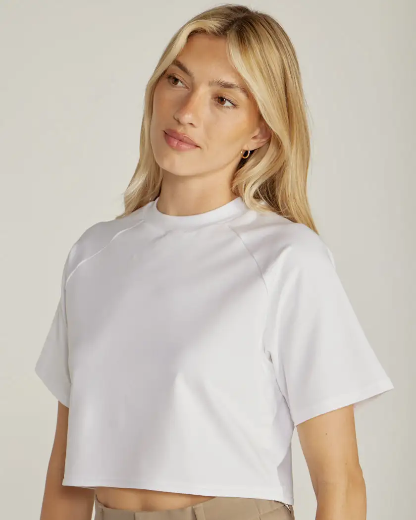 Lux Relaxed Mockneck Raglan Tee