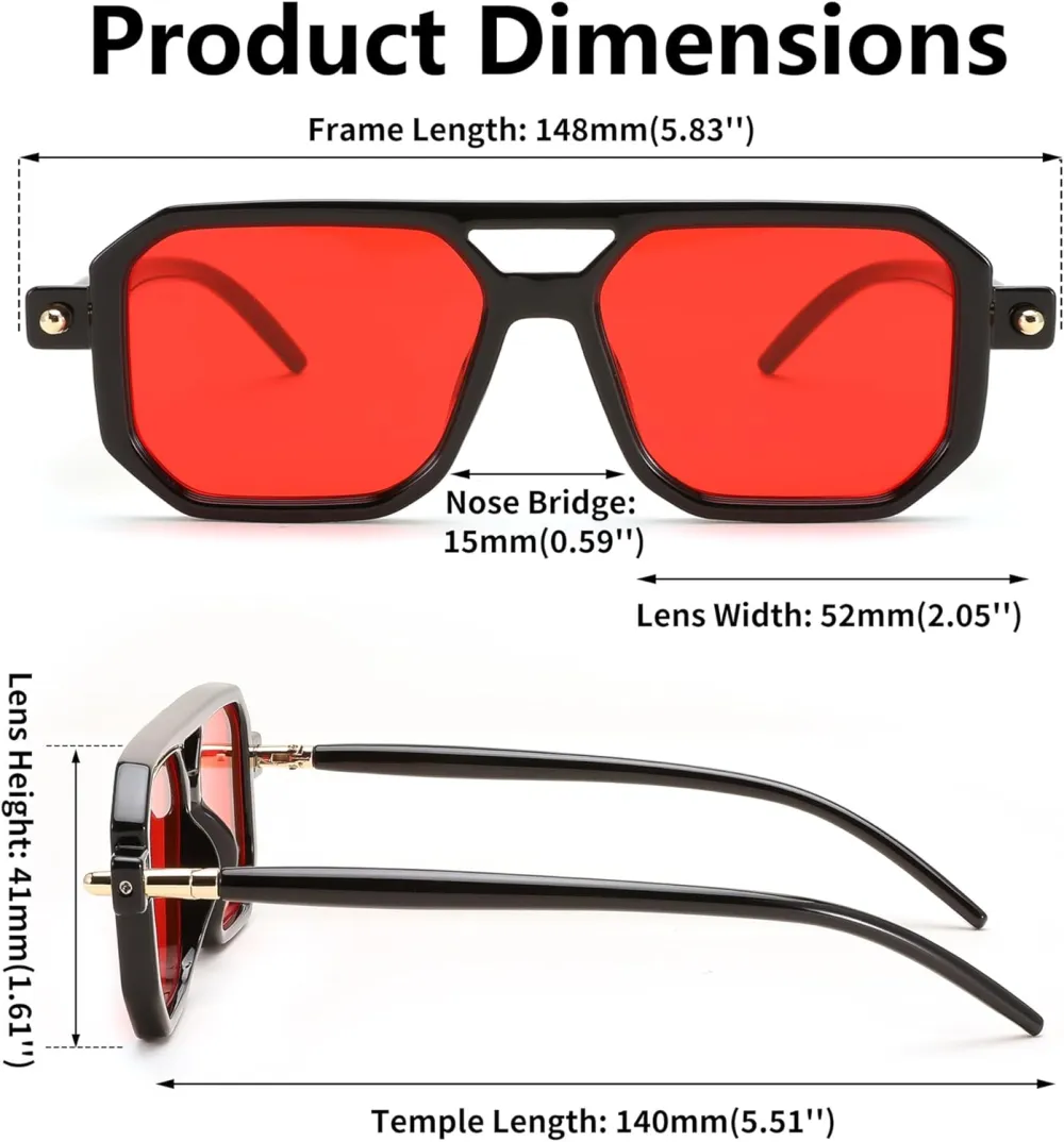 FEISEDY Vintage Square 70s Flat Aviator Sunglasses Women Men Classic Retro Stylish Frame UV400 Sunglasses B2622
