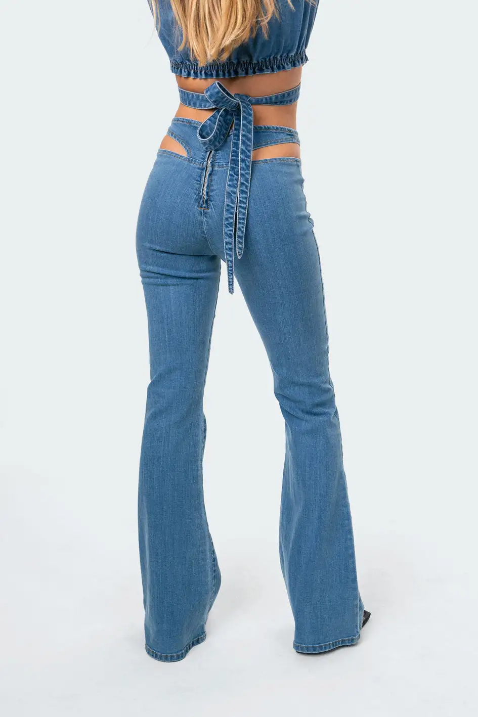 Kira Cut-Out Flared Jeans