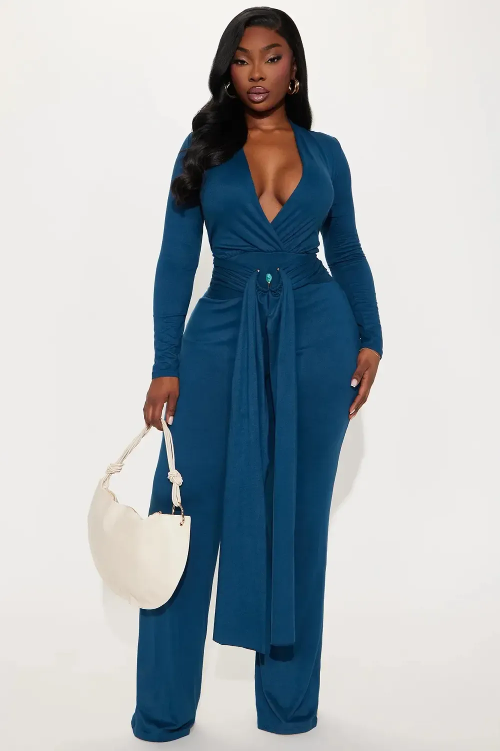 Zoe Belted Jumpsuit - Teal