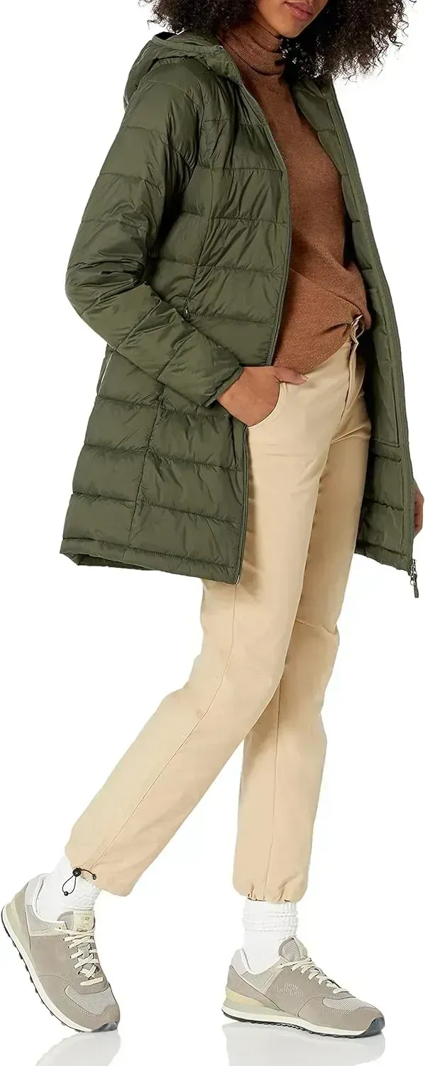 Women's Lightweight Water-Resistant Hooded Puffer Coat (Available in Plus Size)