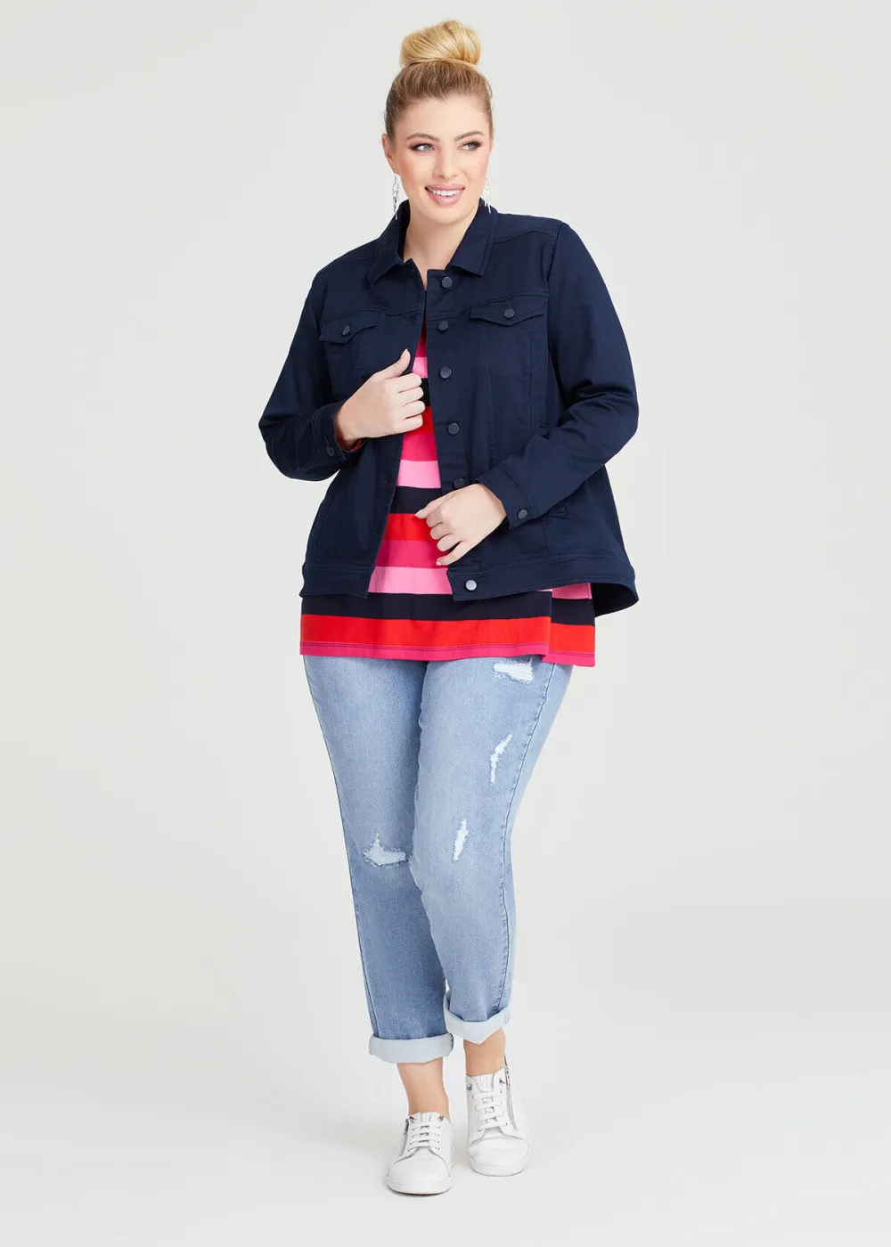 Bamboo Ponte Multi Stripes Top