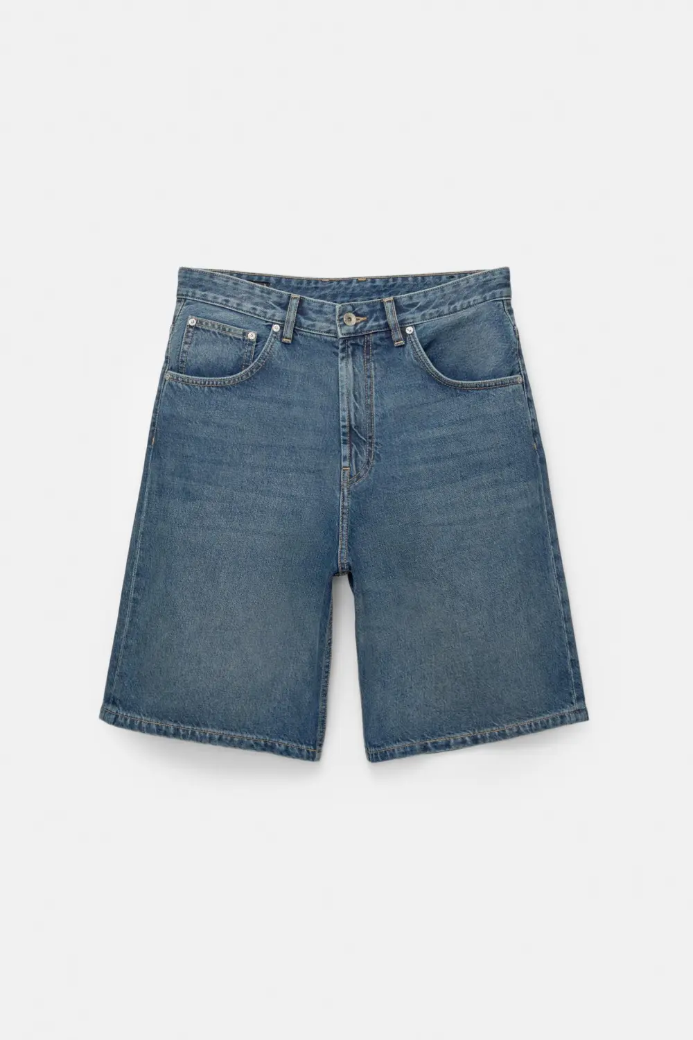 Baggy denim Bermuda shorts