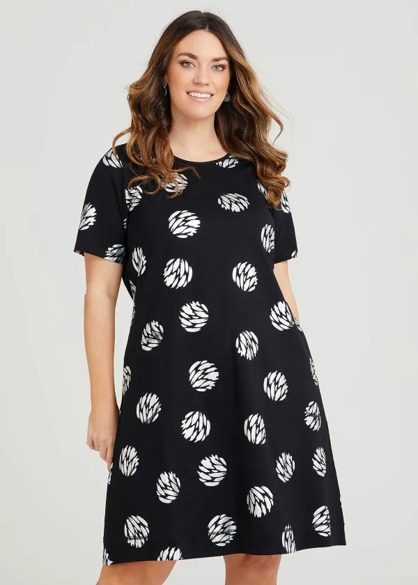 Cotton Foil Spot Dress