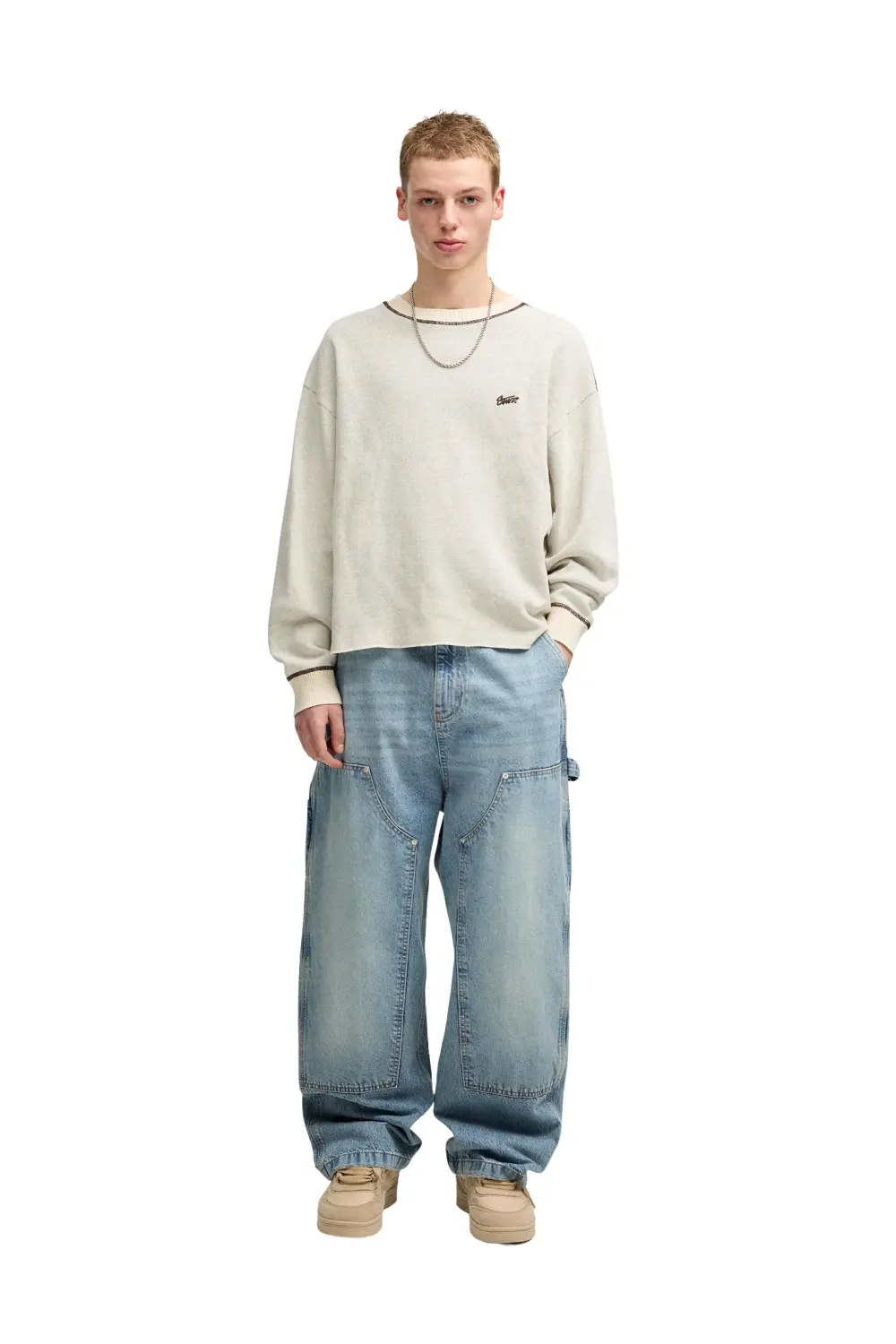 Wide-leg carpenter jeans