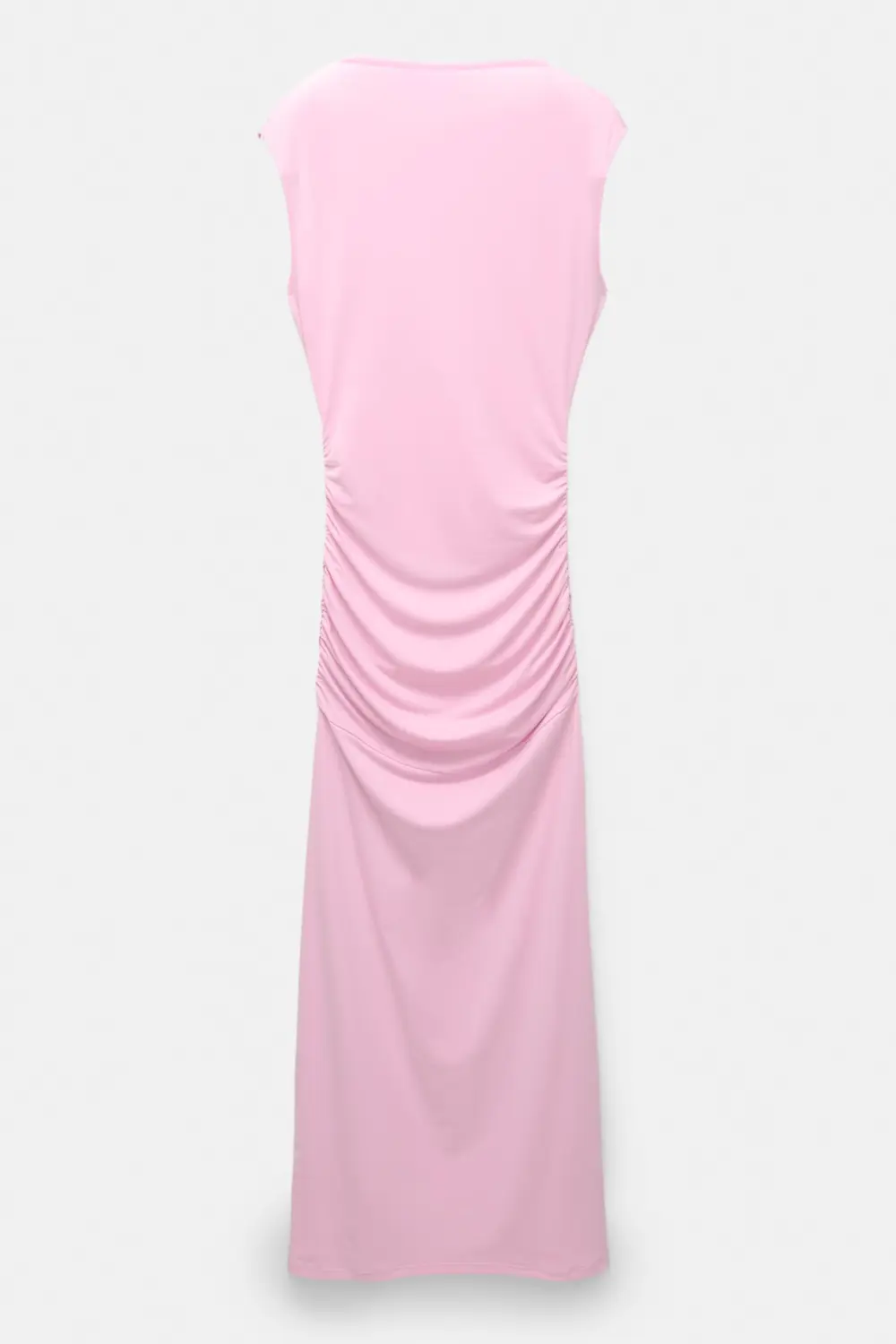 Vestido midi manga sisa frunces