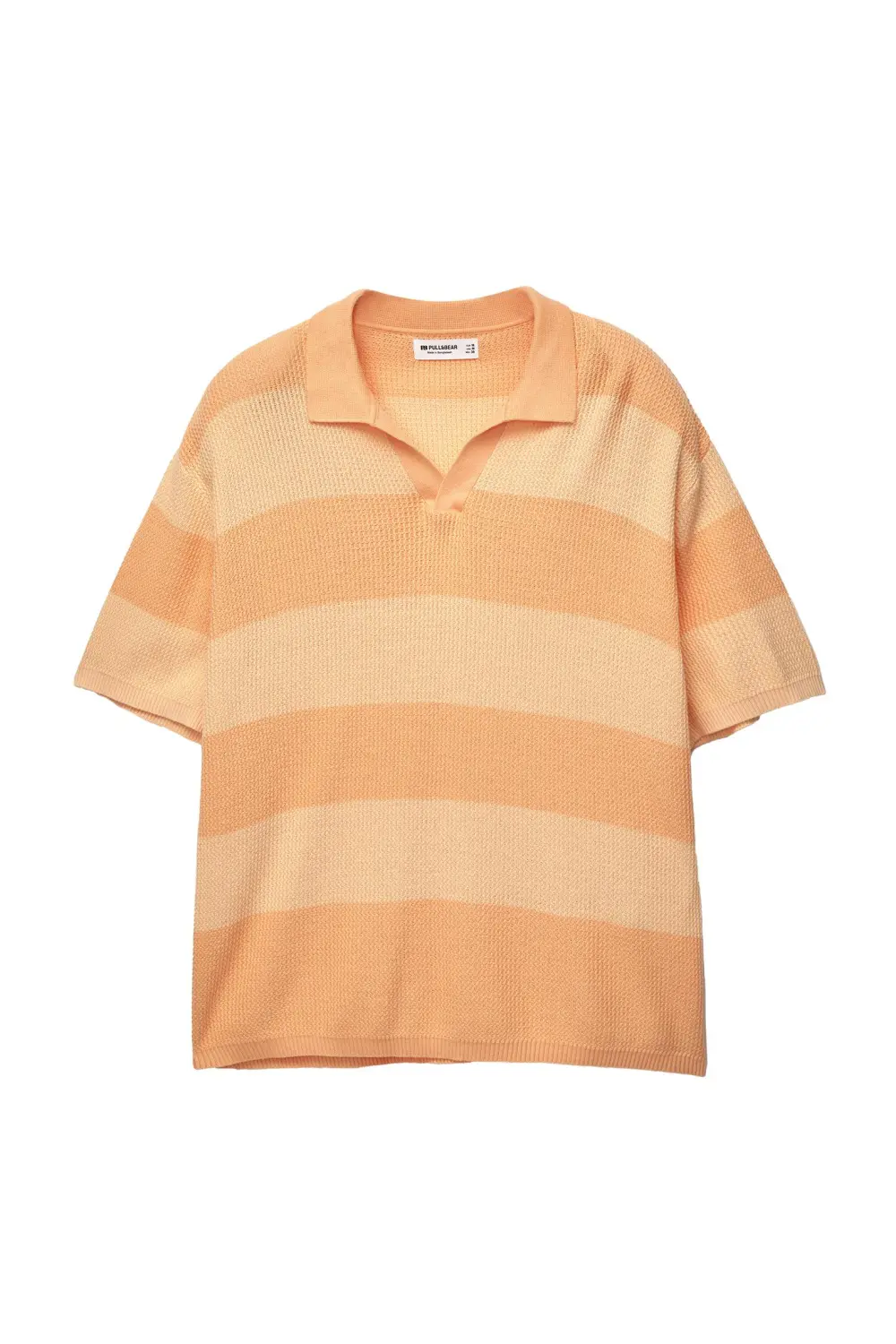 Textured striped polo shirt
