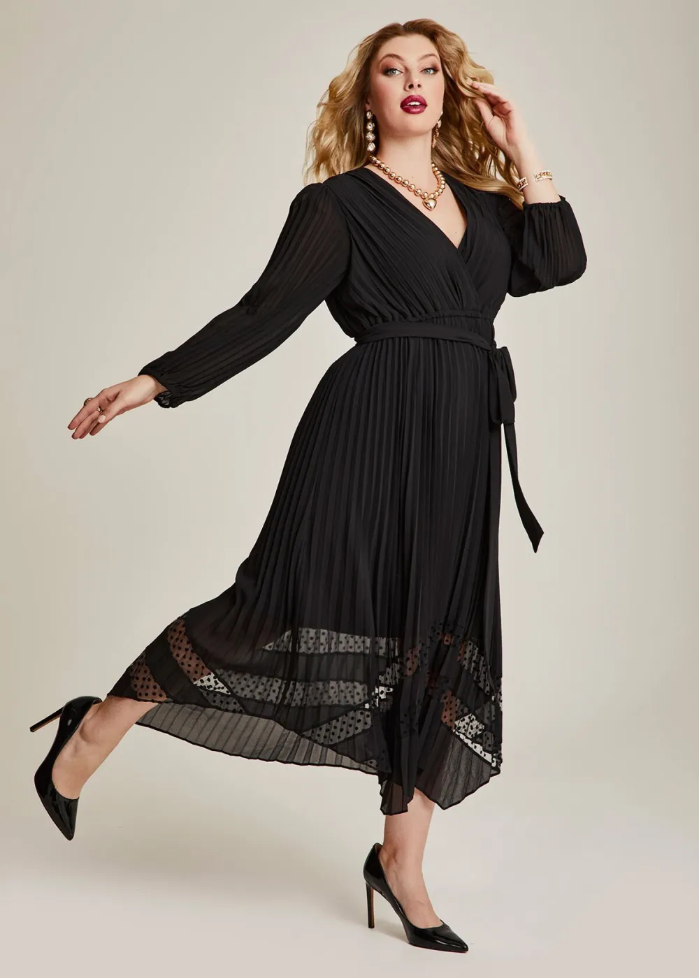 Sansa Midi Pleat Event Dress