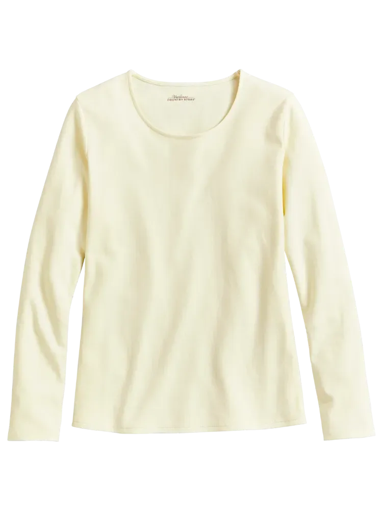 Women's USA Cotton Crewneck Long-Sleeve Tee