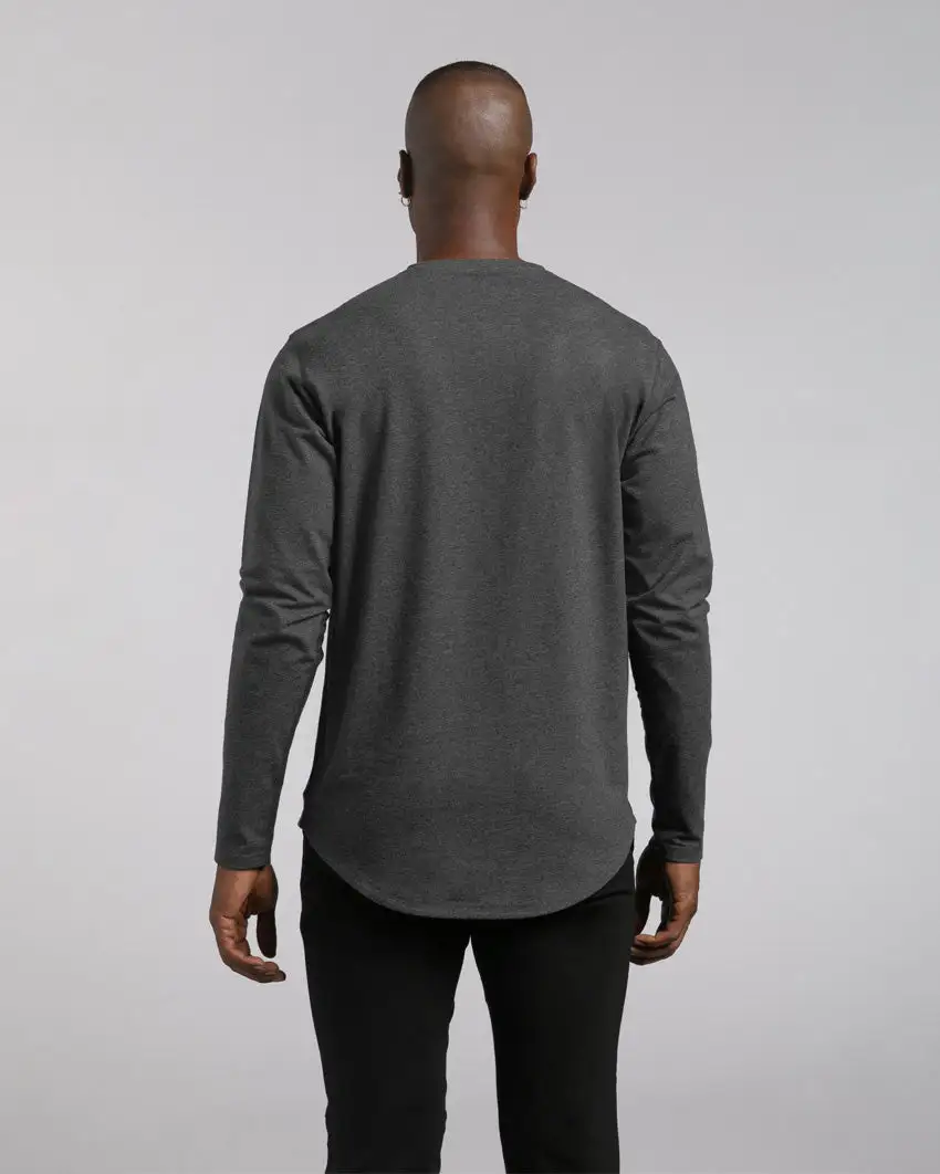 Henley Drop-Cut Long Sleeve: Lux