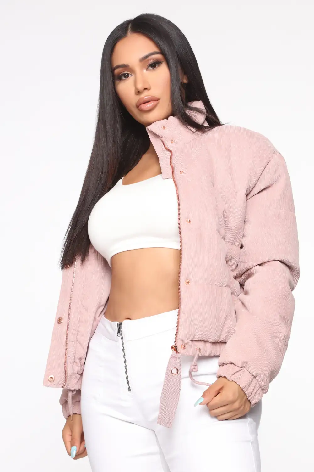 Cover Your Tracks Puffer Jacket - Mauve