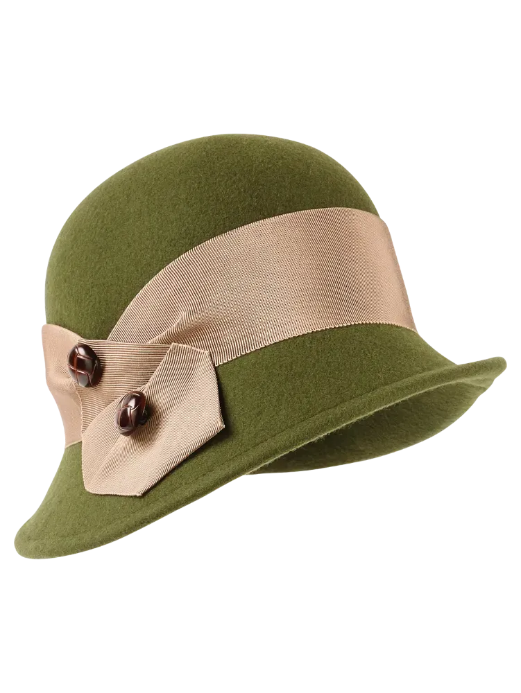 Wool Felt Cloche With Side Button