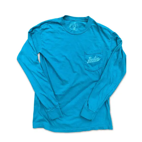 Boston Scally The Captain Long Sleeve Pocket Tee - Topaz Blue