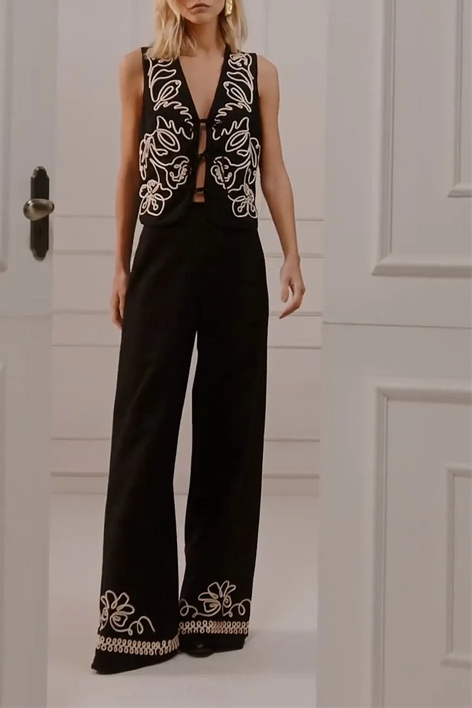 Women'S Patterned Vest And Pants 2-Piece Set
