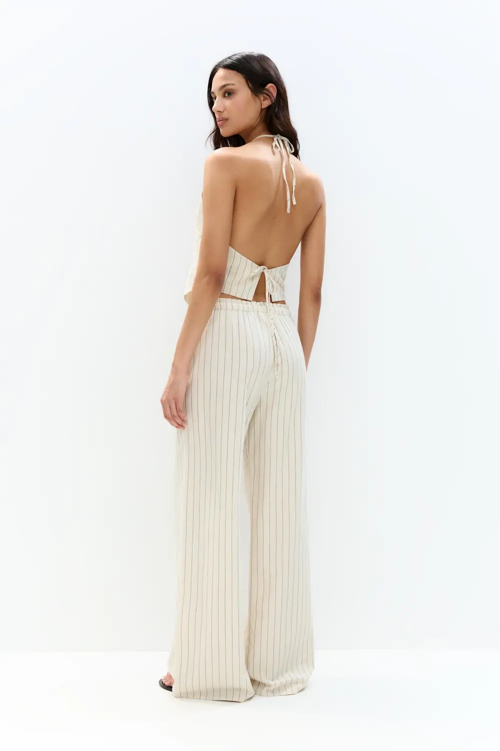Striped vest with open back