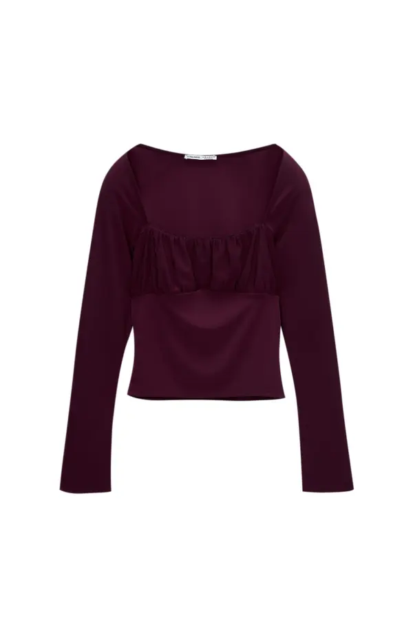 Long sleeve balconette top