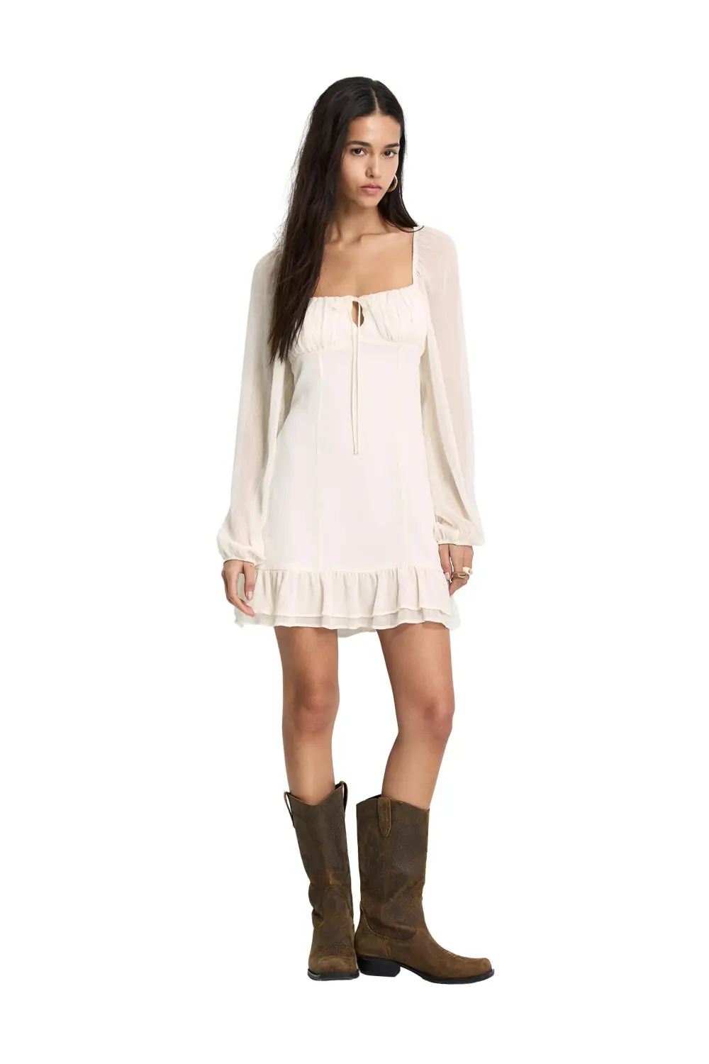 Vestido corto volantes