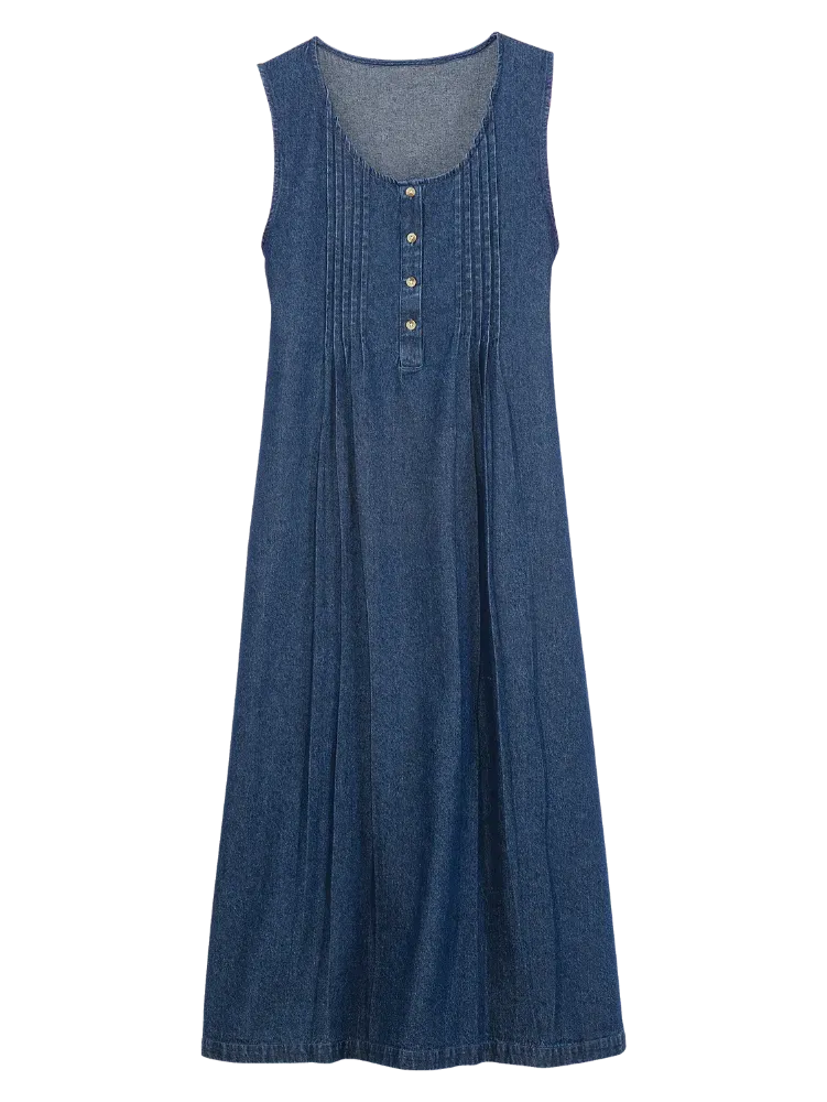 Denim Pintuck Jumper