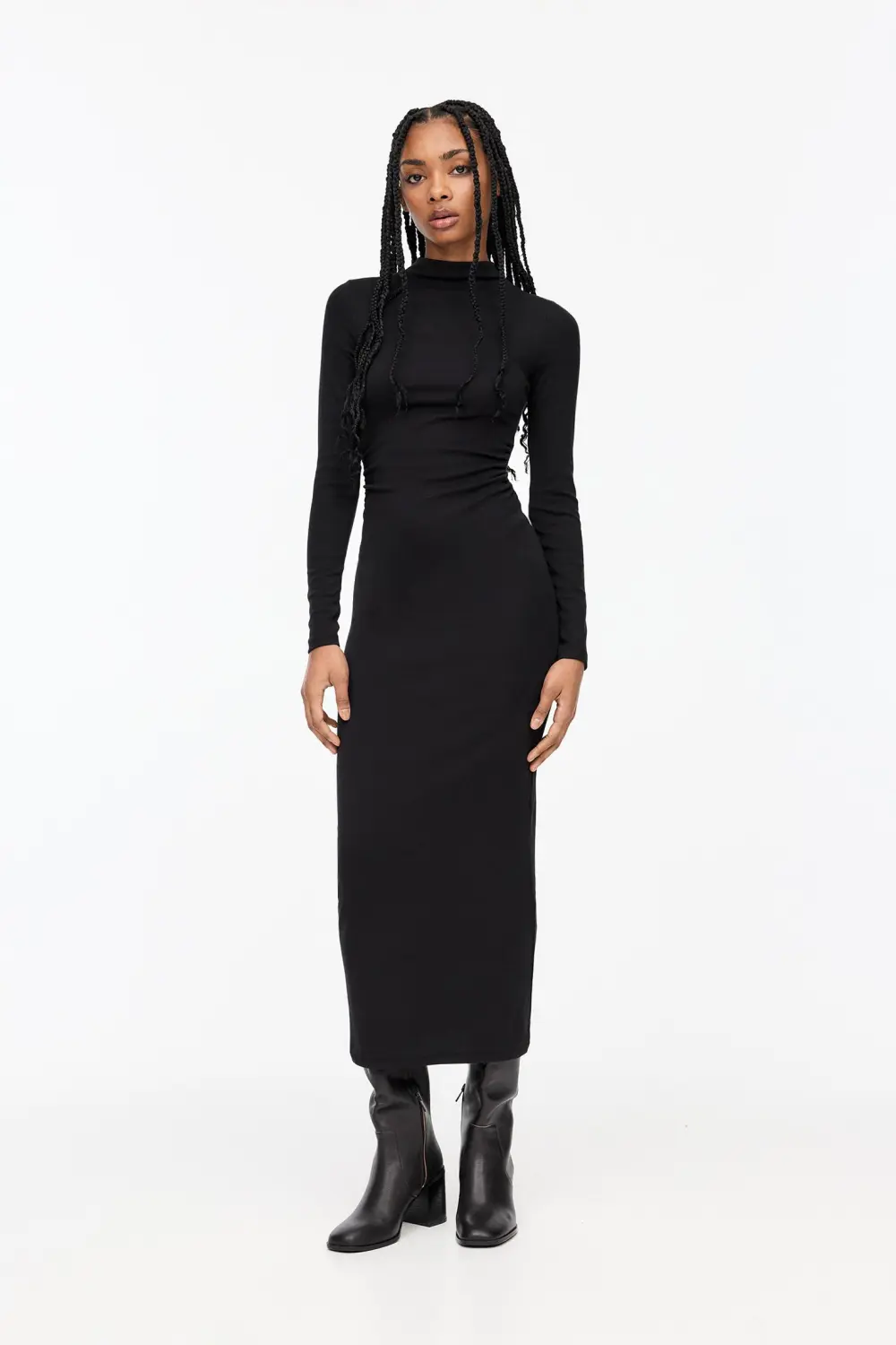 Vestido midi manga larga