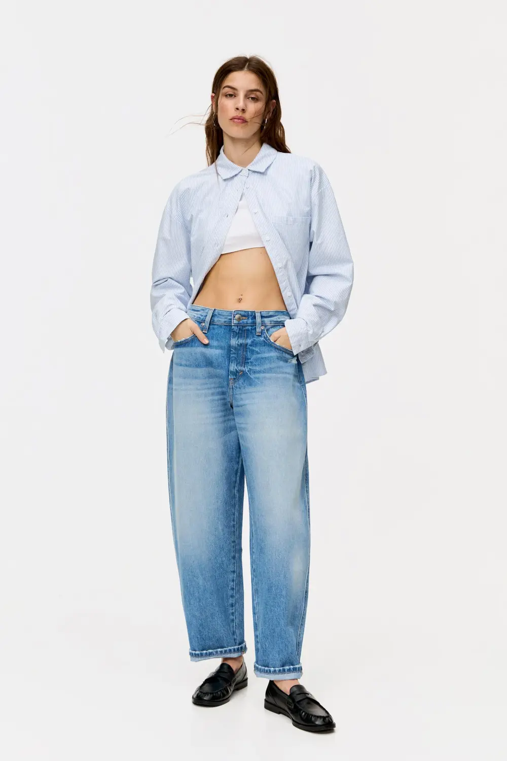 Jeans barrel tiro medio