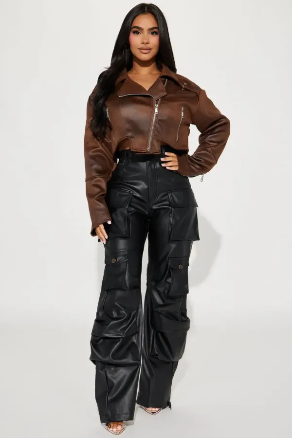 Ride With Me Moto Jacket - Brown