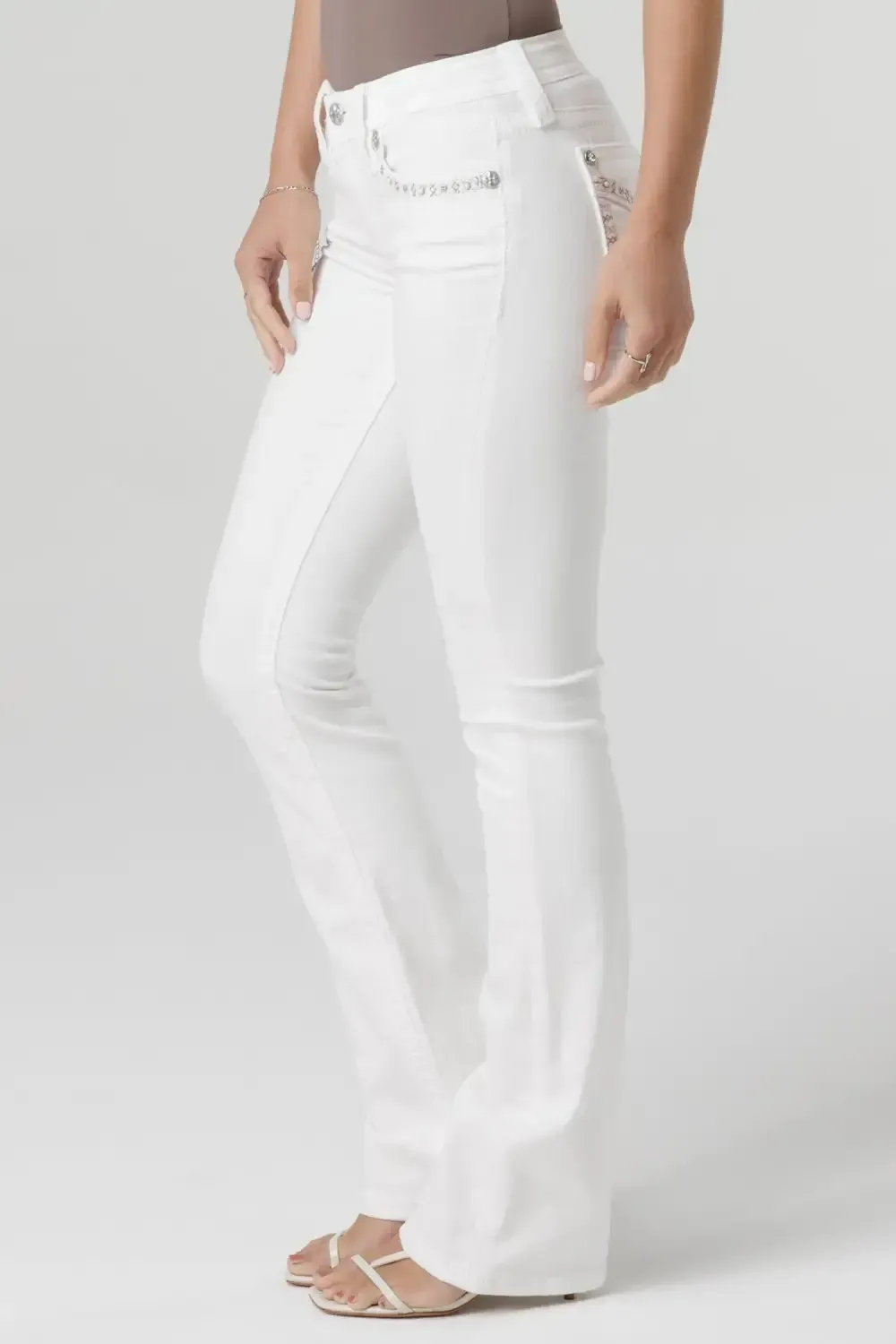 Aspen White Stitch Bootcut Jeans