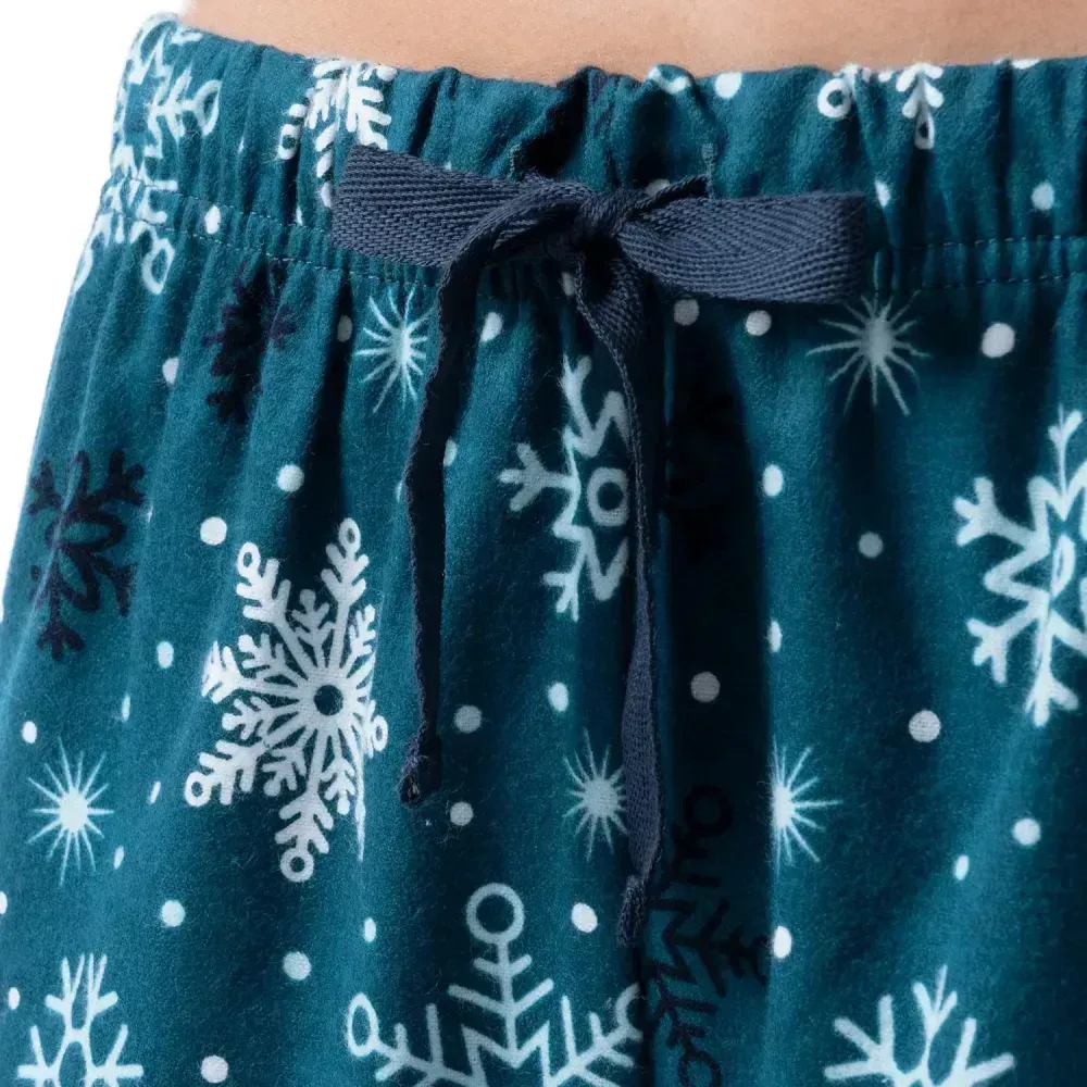 Fruit of the Loom Women's Waffle V-Neck Top and Flannel Pant Sleep Set