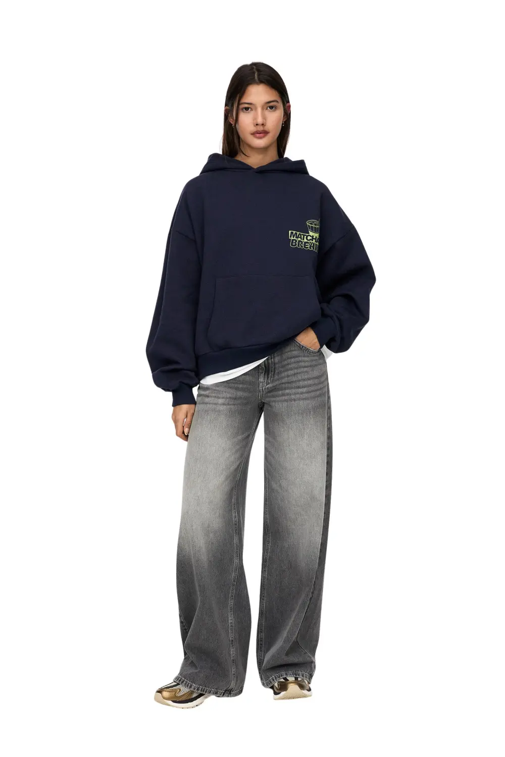 Sudadera capucha Té matcha