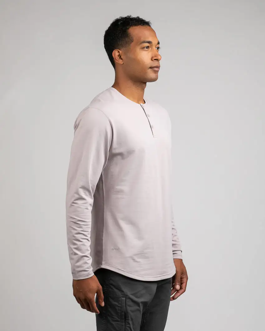 Henley Drop-Cut Long Sleeve: Lux