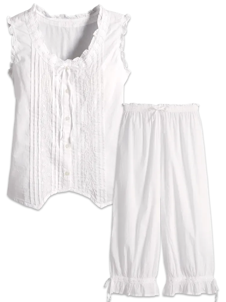 Women's Victorian Cotton Bloomer Pajama Set