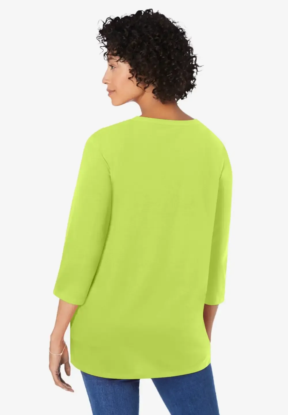 Perfect Three-Quarter Sleeve V-Neck Tunic