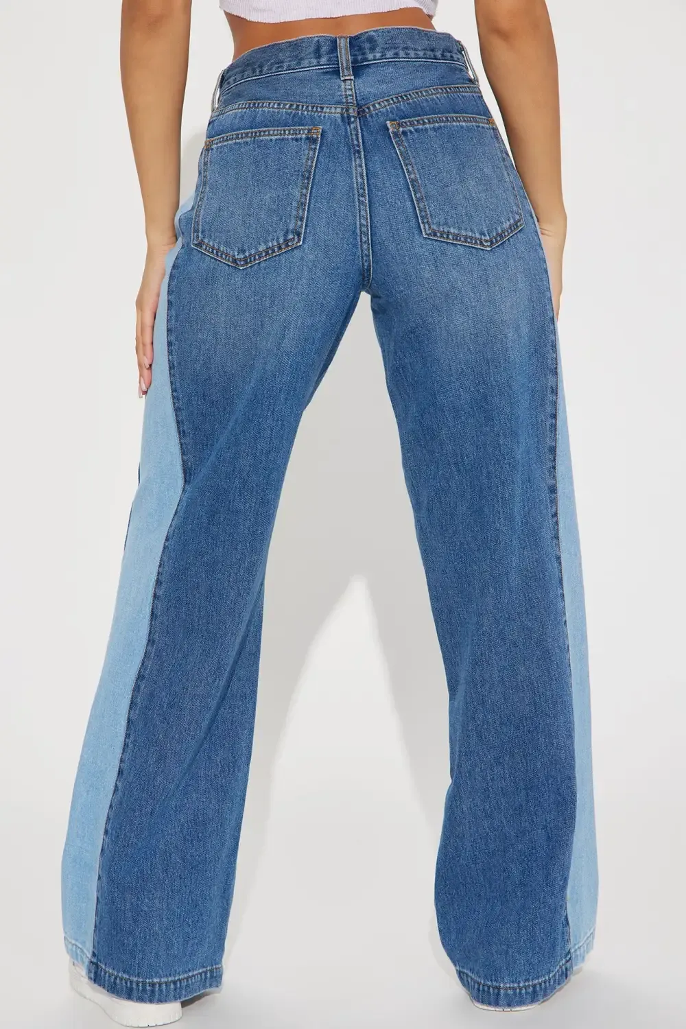Double Down Wide Leg Jeans - Medium Wash