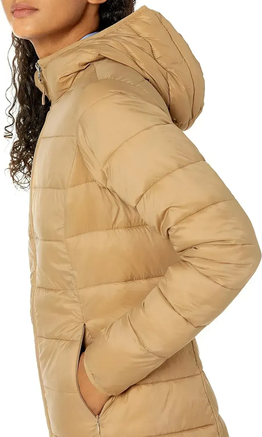 Women's Lightweight Water-Resistant Hooded Puffer Coat (Available in Plus Size)
