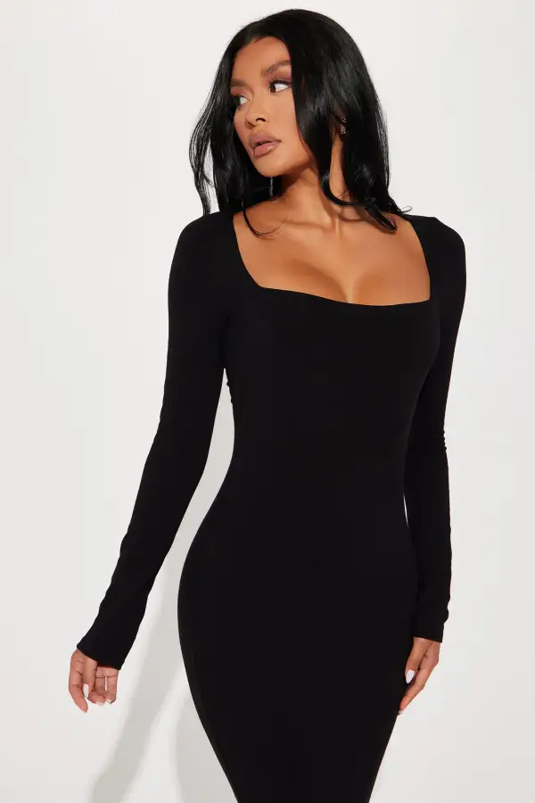 Athena Smooth Snatched Maxi Dress - Black