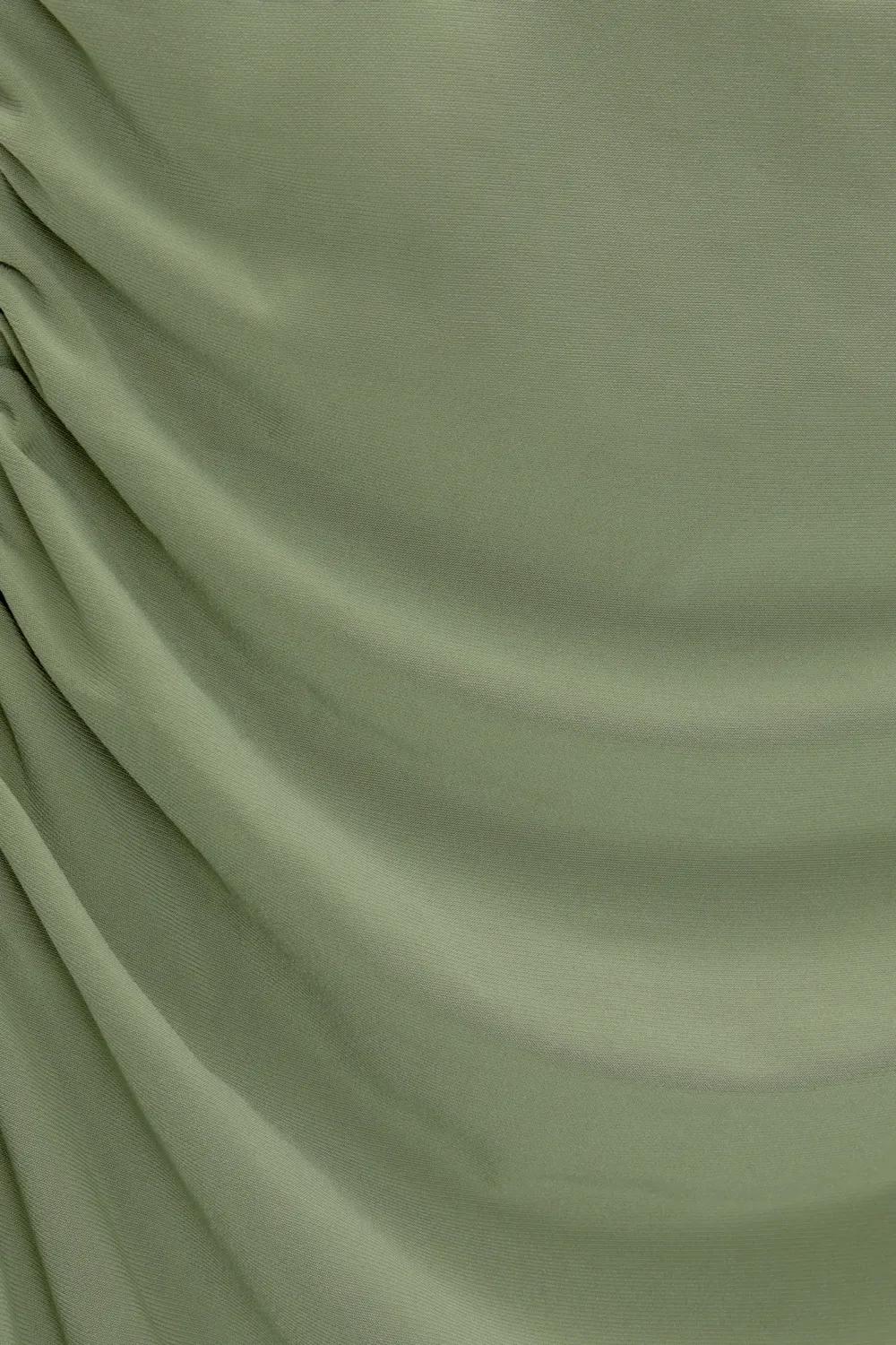 Vestido midi asimétrico frunces