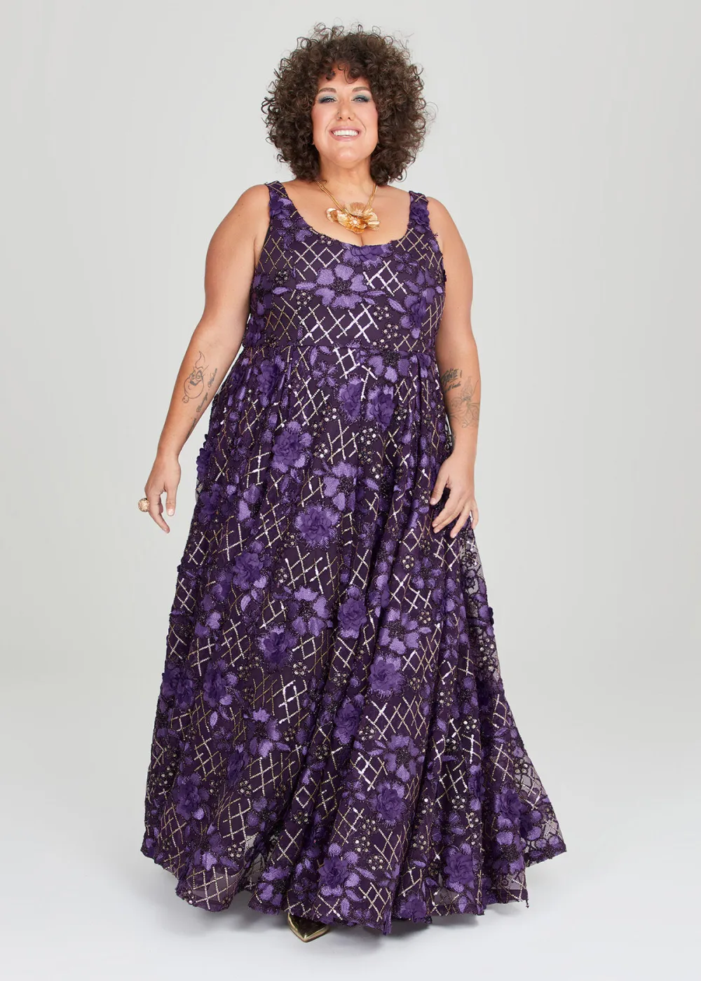 Candlelight Sequin Flower Gown