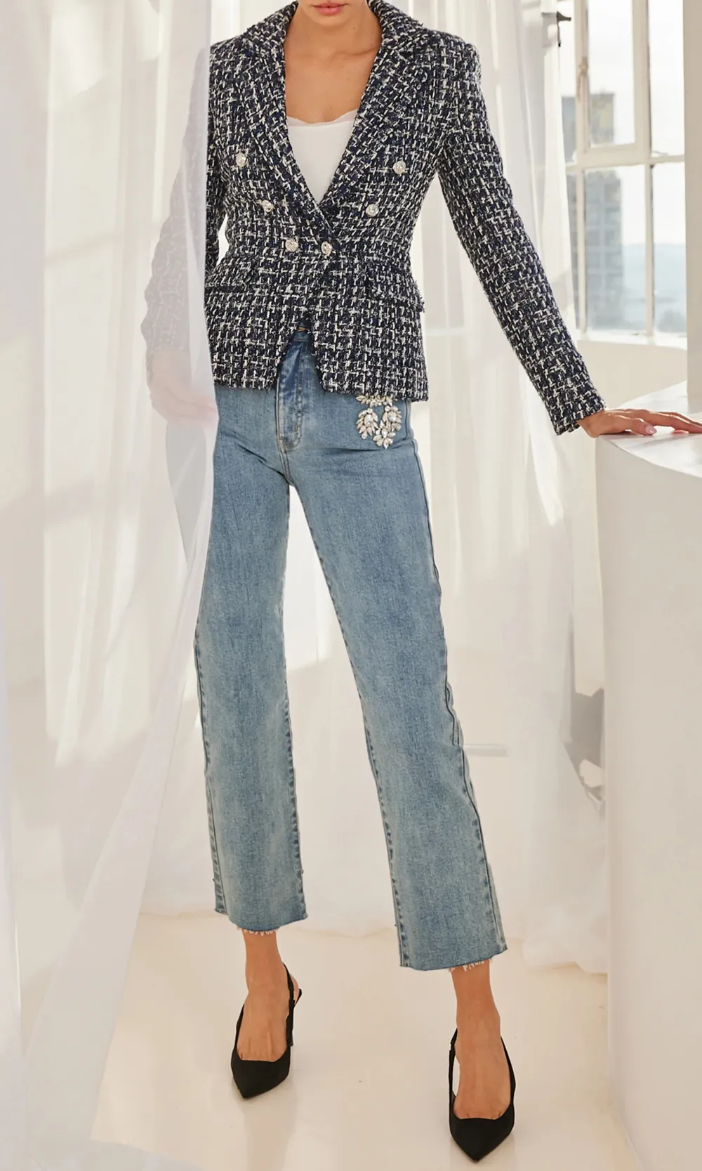 Carolyn Crystal Denim Pants