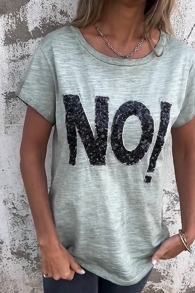 Women's sequin pattern casual T-shirt