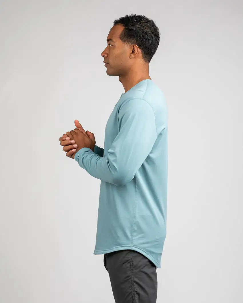Henley Drop-Cut Long Sleeve: Lux
