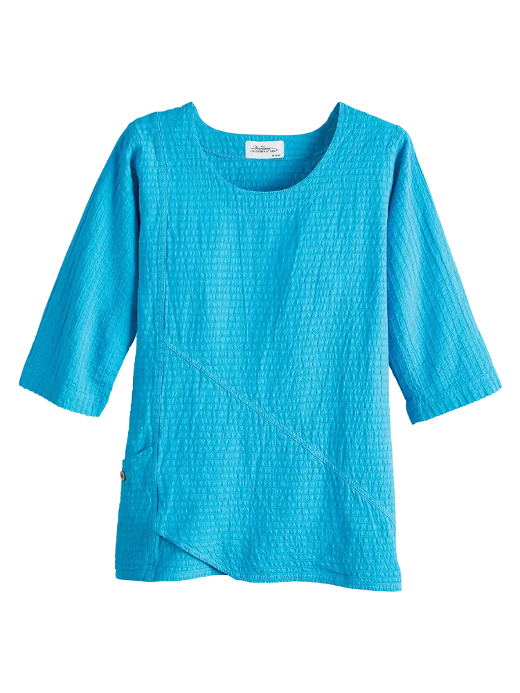 Crinkle Cotton 3/4 Sleeve Tunic Top