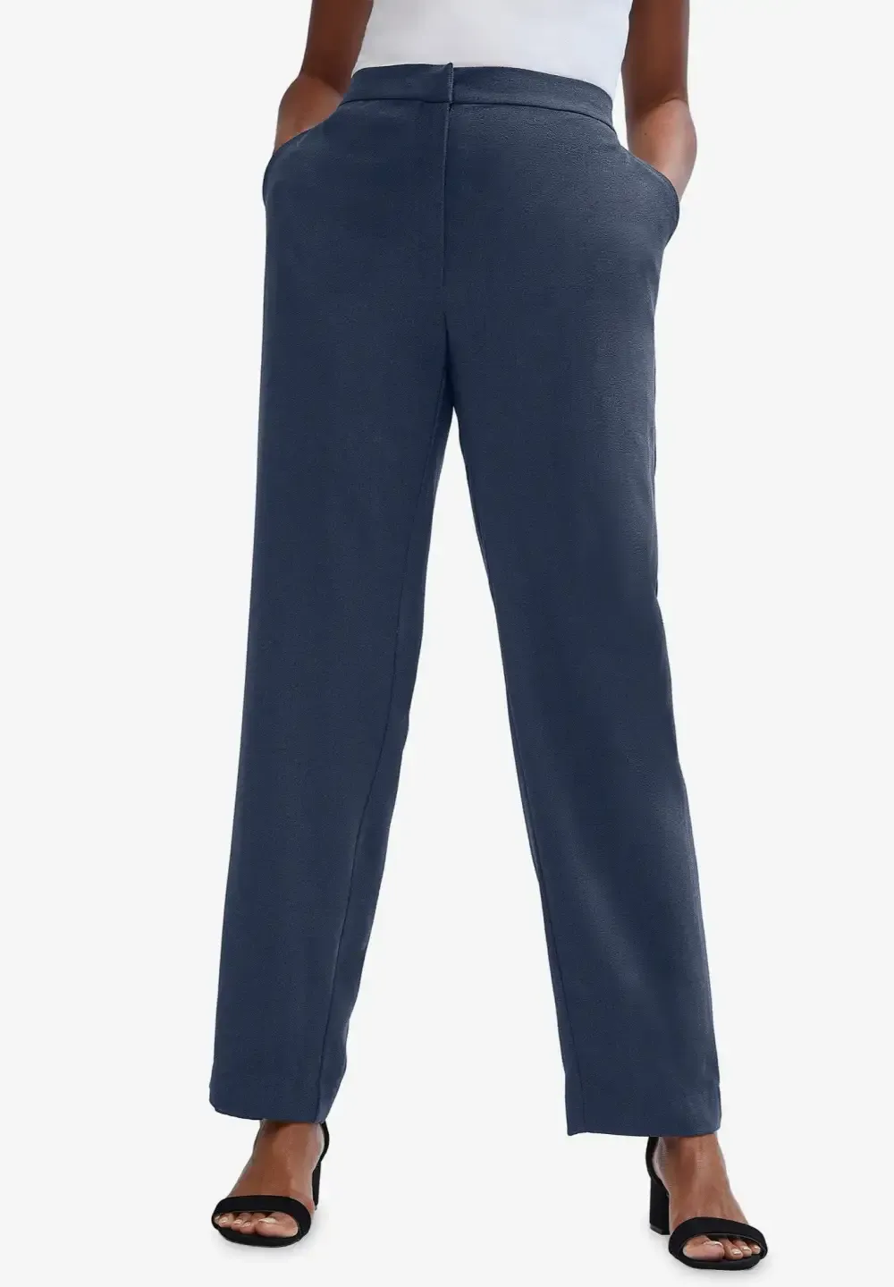 2-Piece Stretch Crepe Single-Breasted Pantsuit