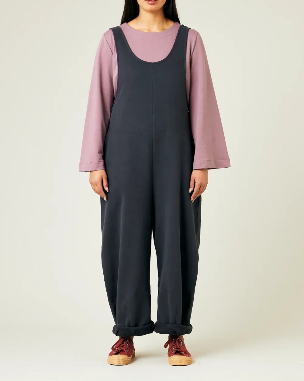ORGANIC COTTON JERSEY JUMPSUIT - SLATE