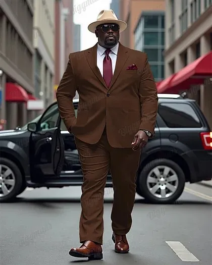 Men'S Big And Tall Solid Color Blazer Trousers Suit