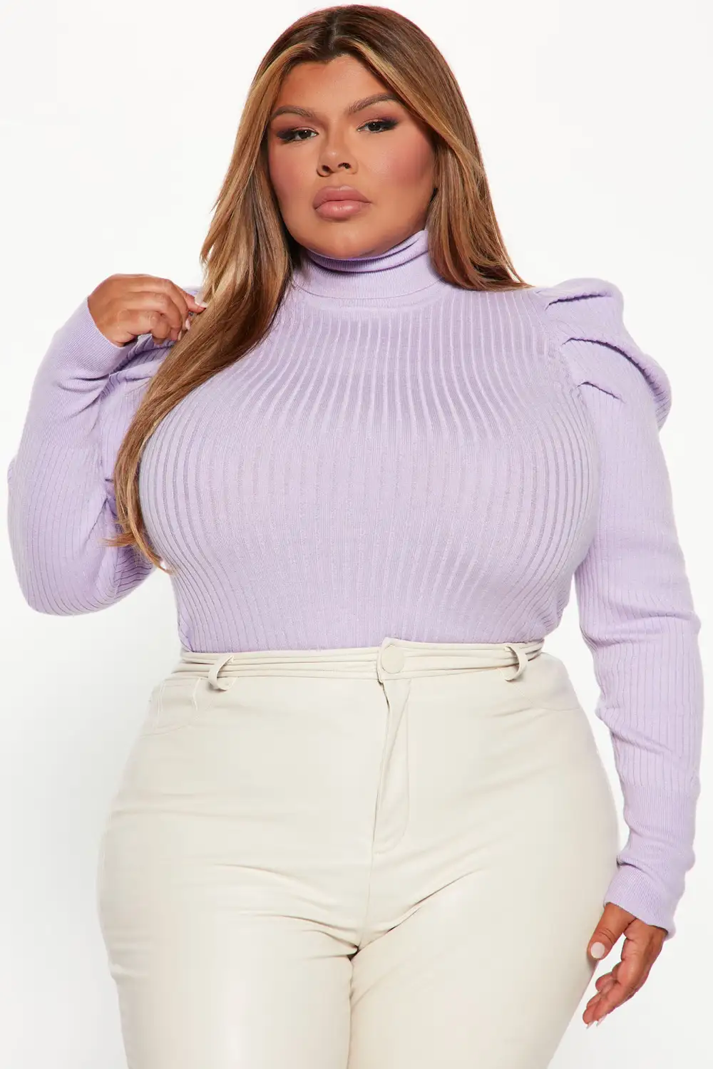 Get On With It Turtleneck Sweater - Lavender